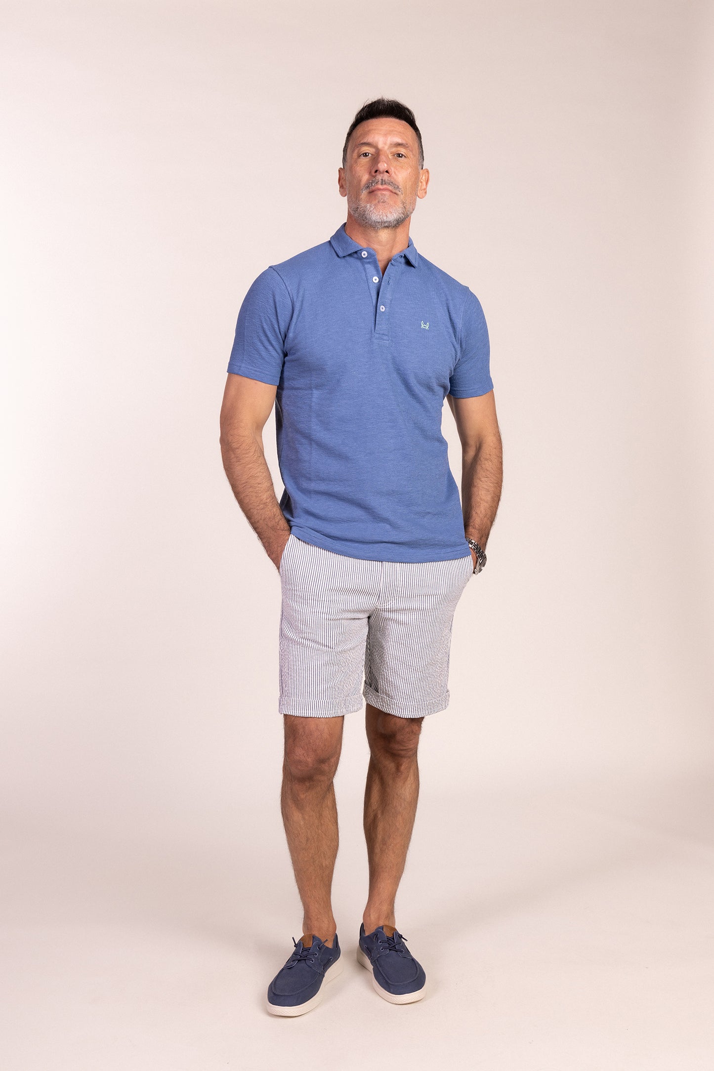 Polo Tejido Toalla Azul | Aitor