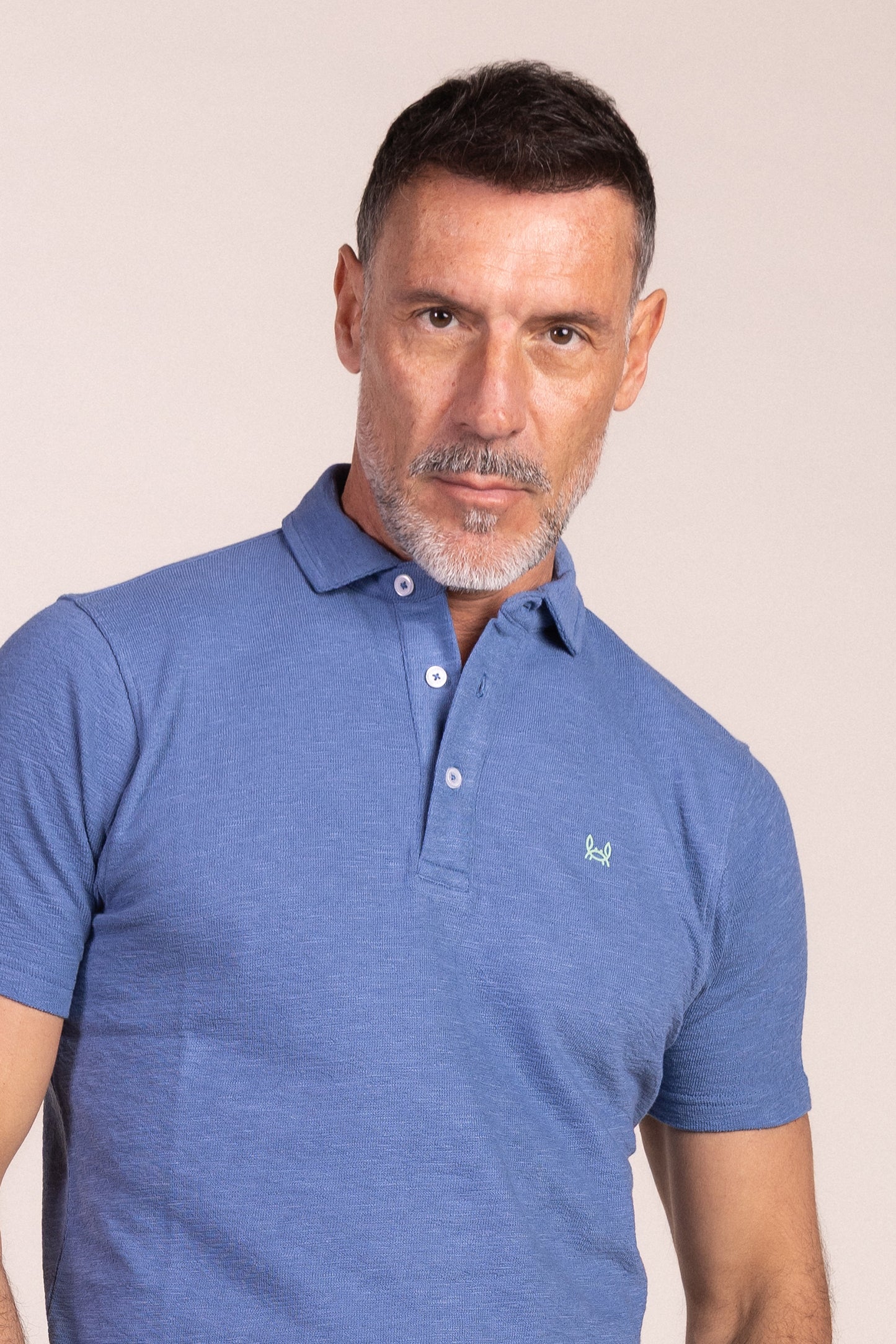 Polo Tejido Toalla Azul | Aitor