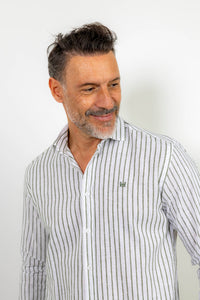 Camisa Lino Raya Verde | Montefrio