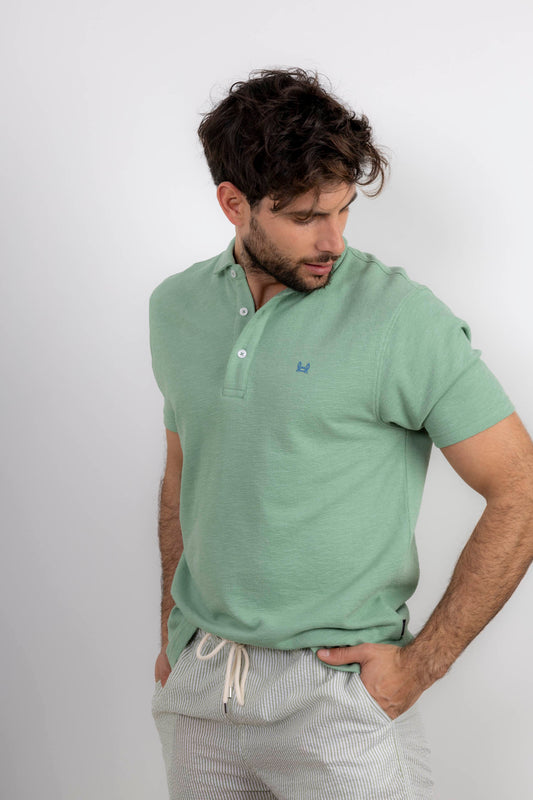Polo Tejido Toalla Verde | Aitor