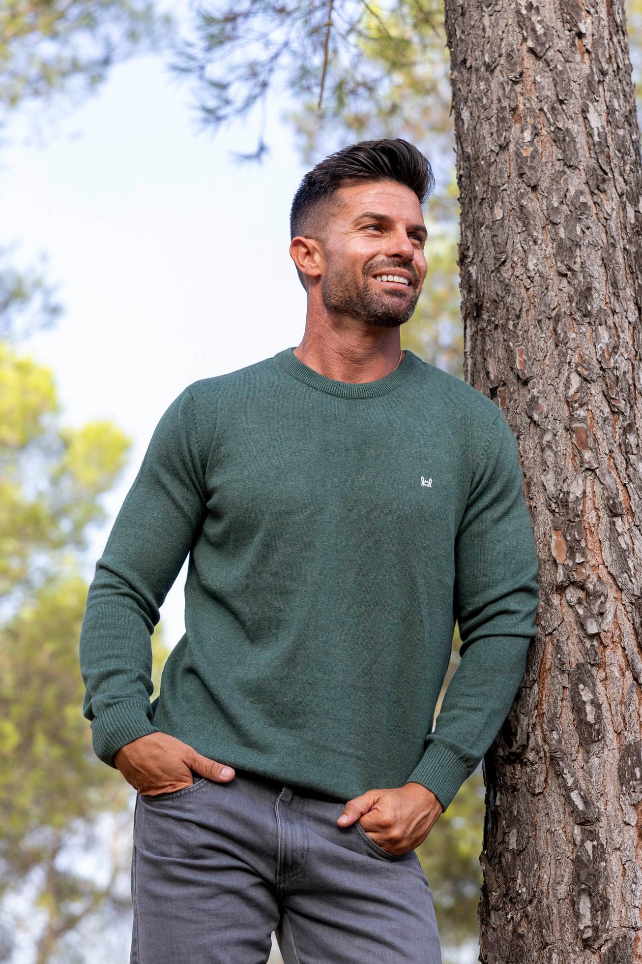 Jersey Básico Cuello Redondo Verde Césped