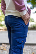 Pantalón Cargo Cintura Elástica Marino