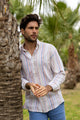 Camisa Lino Rayas Beige | Sagunto