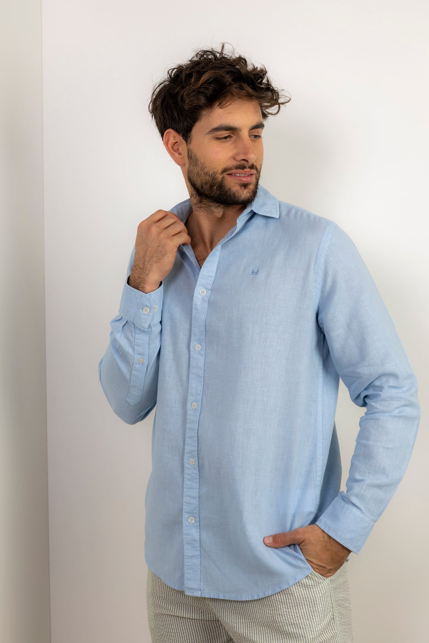 Camisa Lino Celeste | Capri