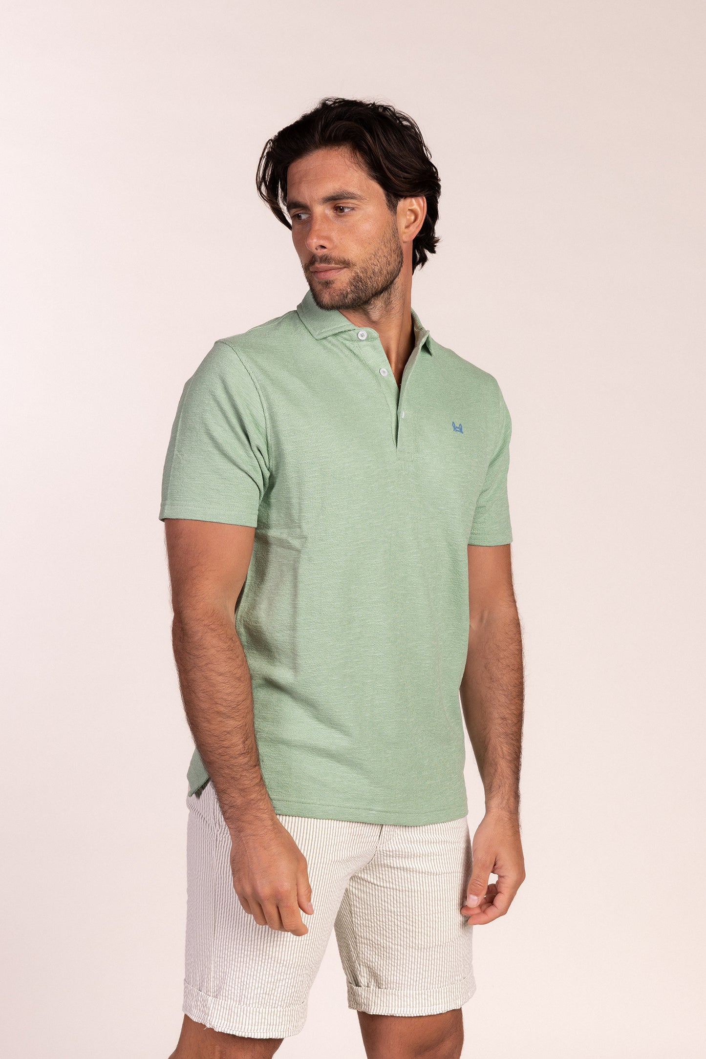 Polo Tejido Toalla Verde | Aitor