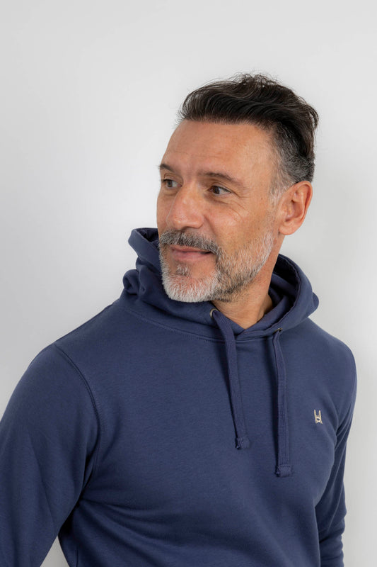 Sudadera Básica Capucha Marino