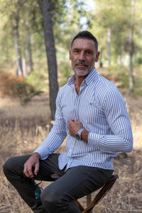 Camisa Rayas Oxford Verde | Málaga