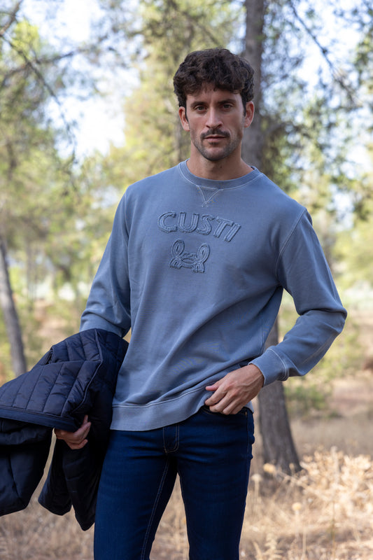 Sudadera Lavada Cangrejito Azul | Bari