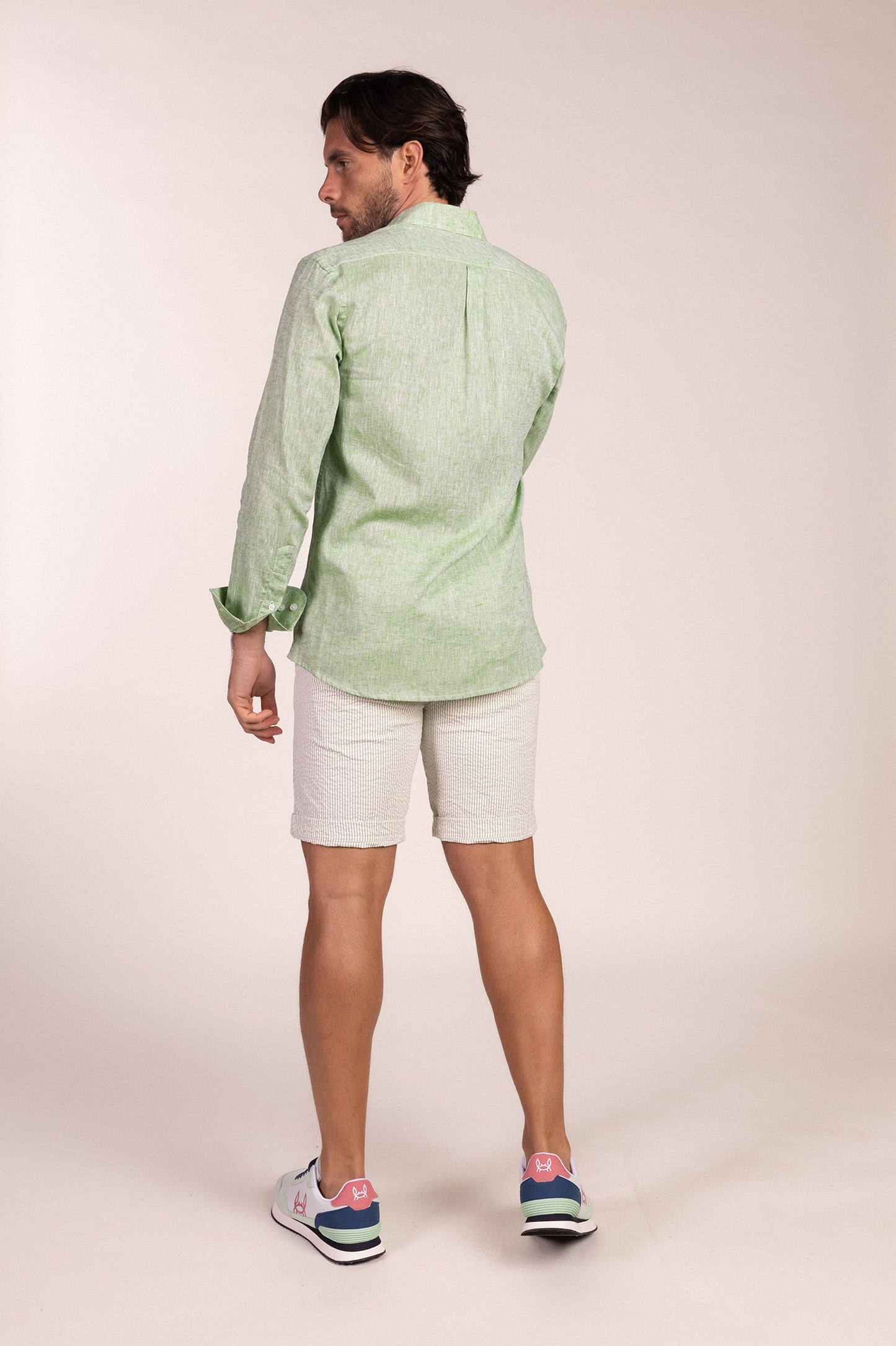 Camisa Lino Verde Manzana | Ibiza