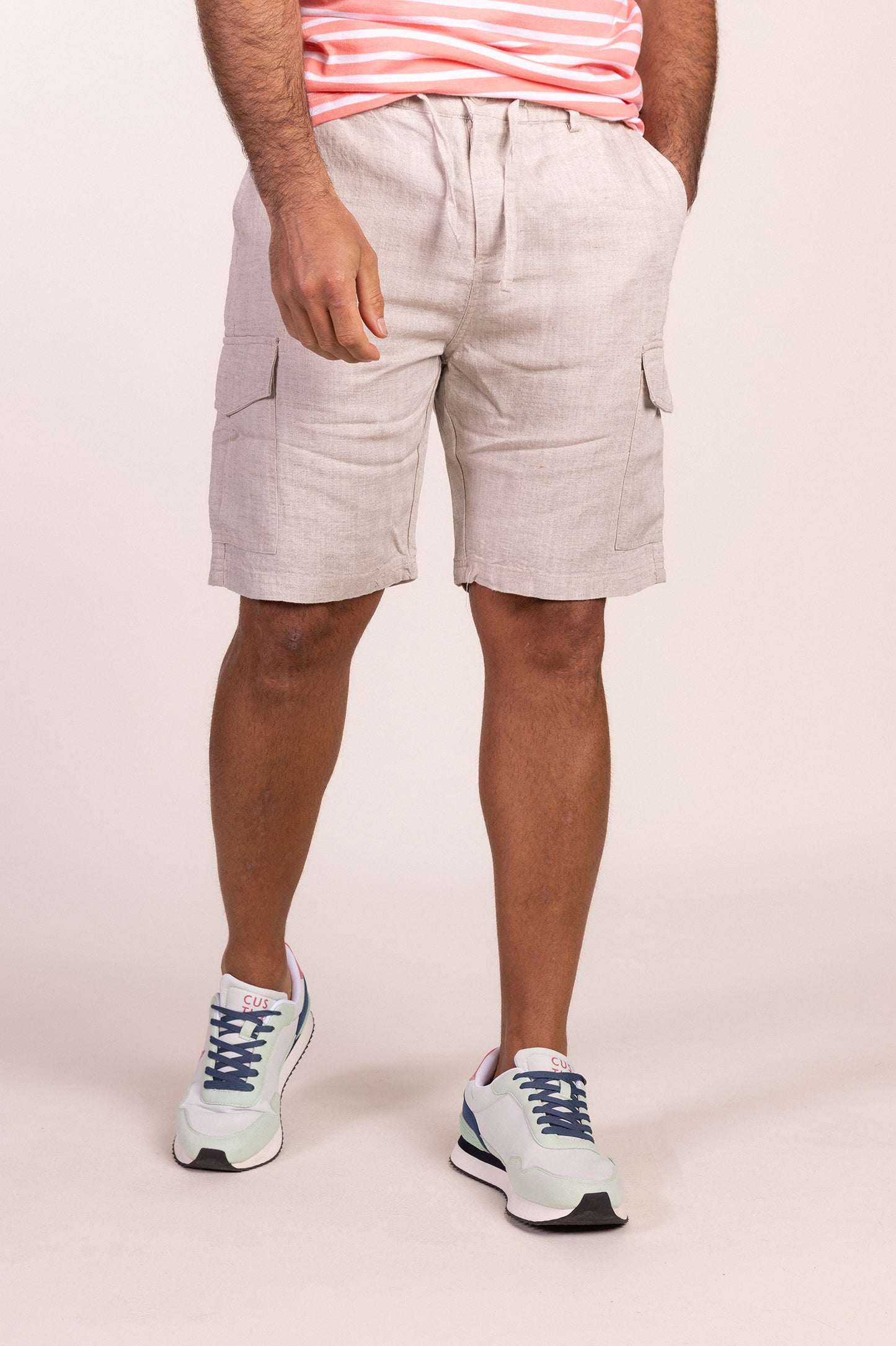 Bermuda Lino Cargo Beige