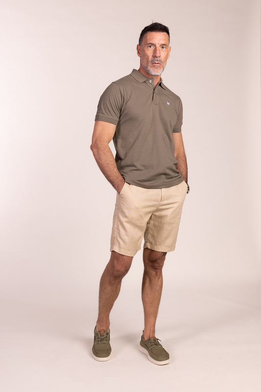 Polo Básico Manga Corta Verde Kaki
