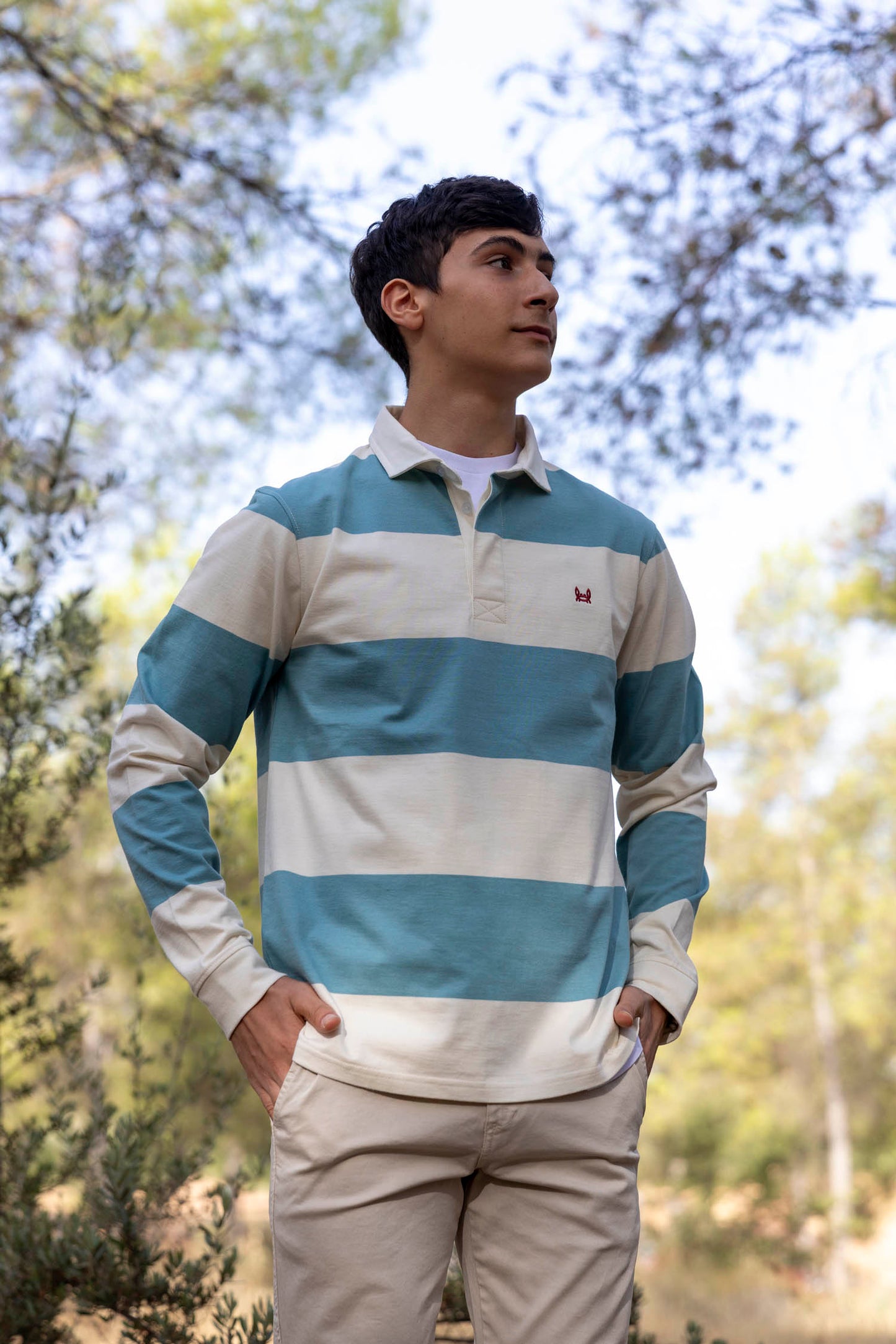 Polo Rugby |  Turquesa & Crema