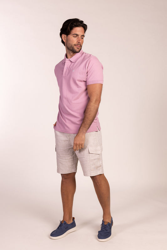 Polo Básico Manga Corta Malva