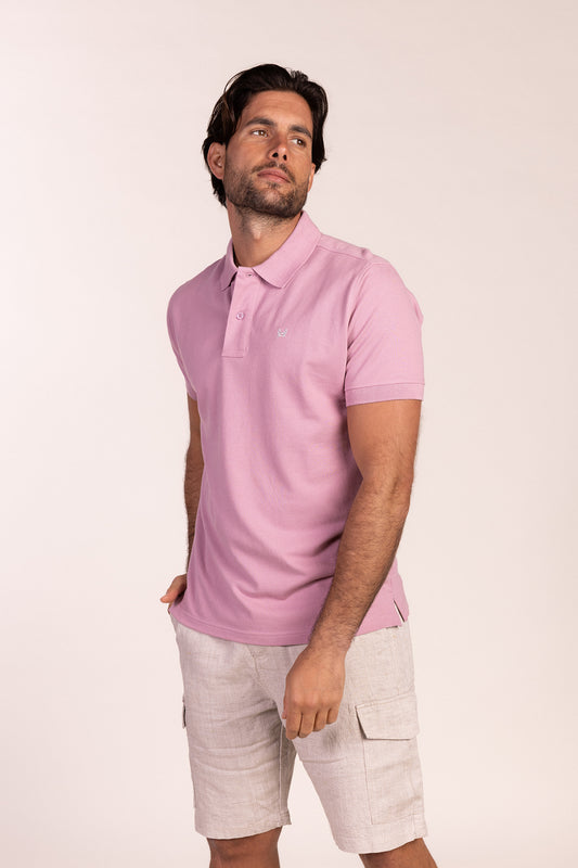 Polo Básico Manga Corta Malva