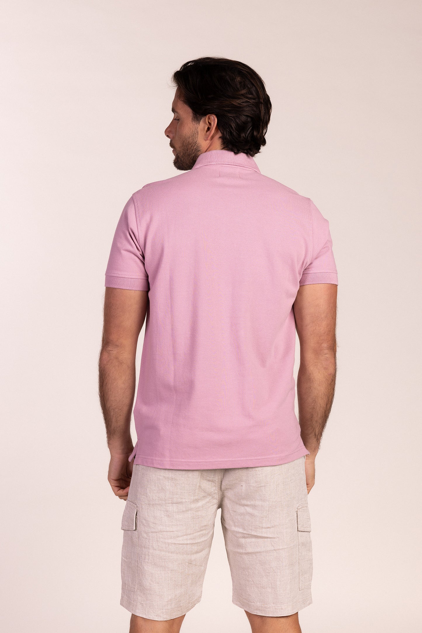 Polo Básico Manga Corta Malva