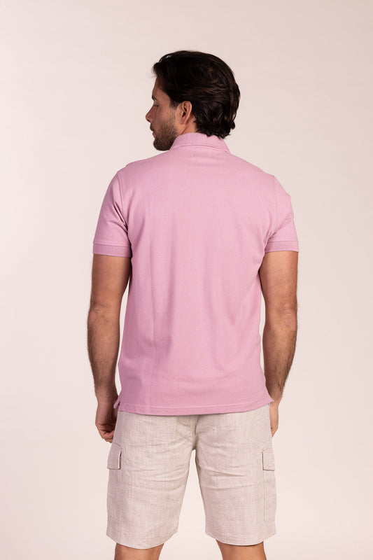 Polo Básico Manga Corta Malva