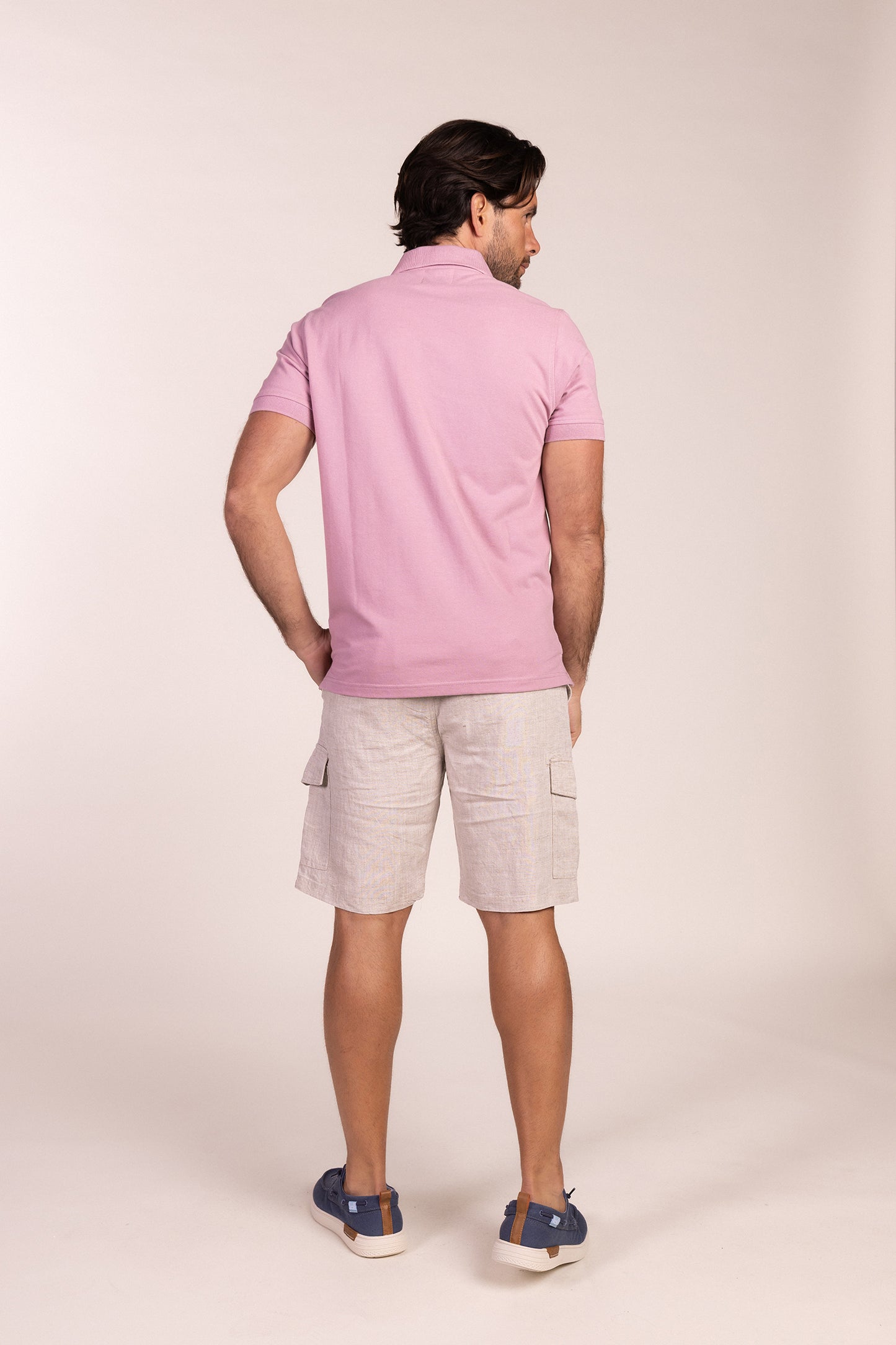 Polo Básico Manga Corta Malva