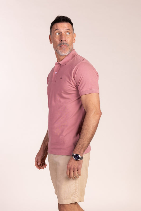 Polo Básico Manga Corta Rosa Pastel