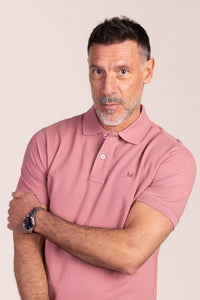 Polo Básico Manga Corta Rosa Pastel