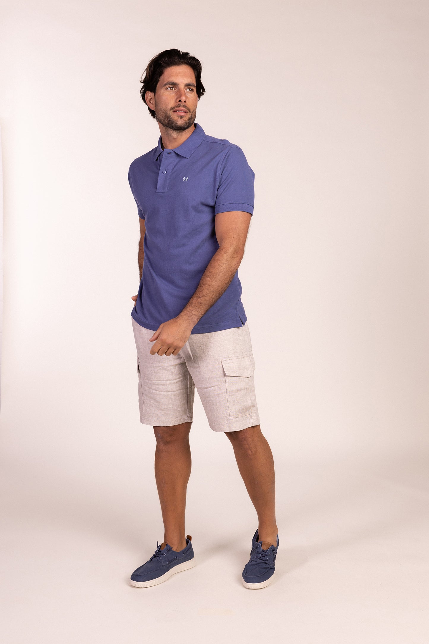 Polo Básico Manga Corta Azul Indigo