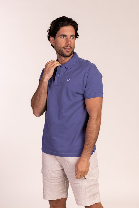 Polo Básico Manga Corta Azul Indigo