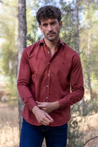 Camisa Lavada Algodón Teja | Salinas