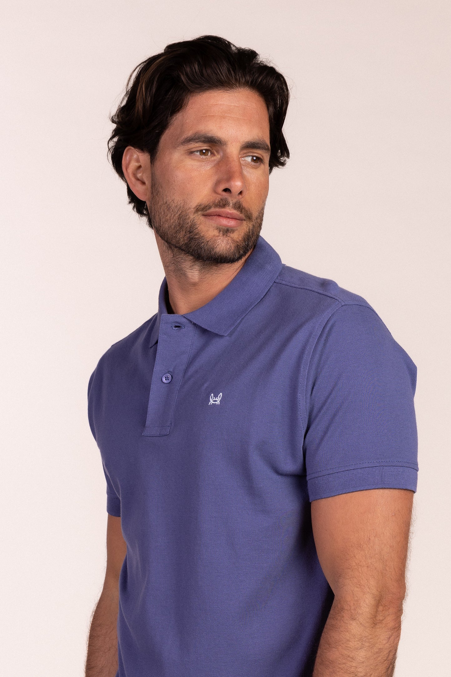 Polo Básico Manga Corta Azul Indigo