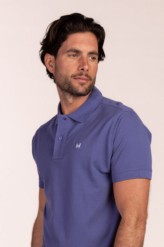 Polo Básico Manga Corta Azul Indigo