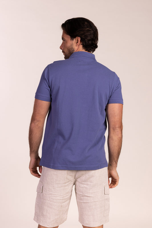 Polo Básico Manga Corta Azul Indigo