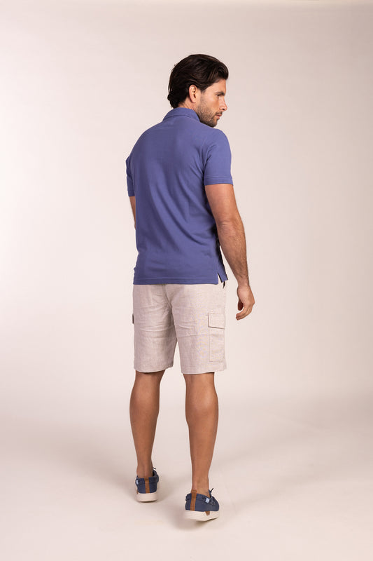 Polo Básico Manga Corta Azul Indigo