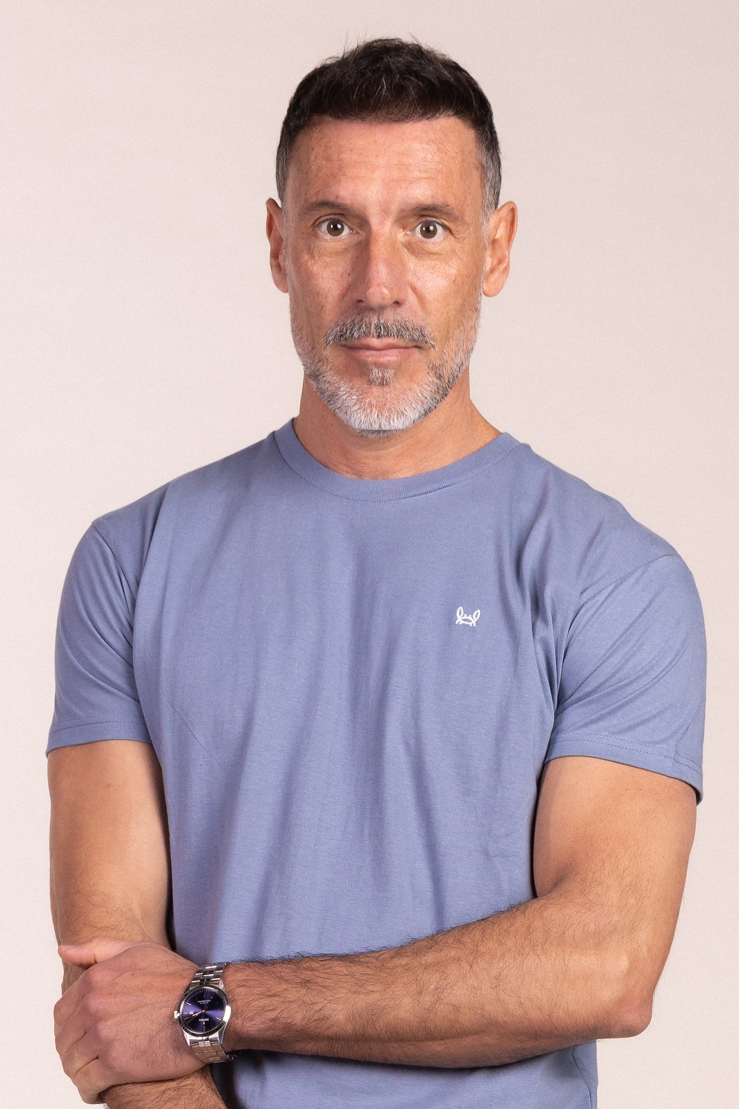 Camiseta Básica Manga Corta Azul Ácido