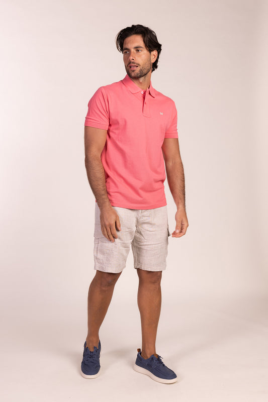 Polo Básico Manga Corta Rosa Francés