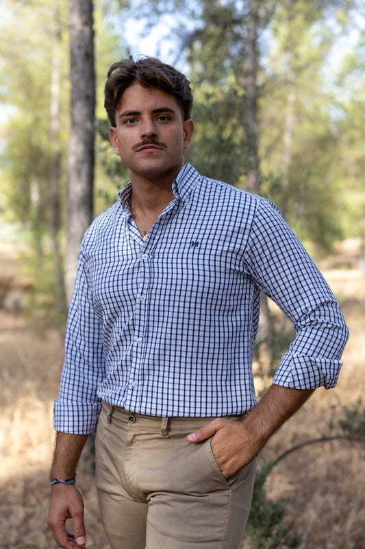 Camisa Cuadros Algodón Azul | Éibar