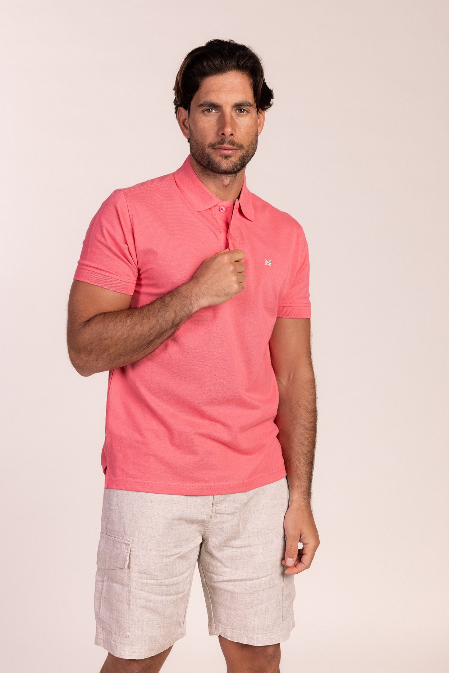 Polo Básico Manga Corta Rosa Francés