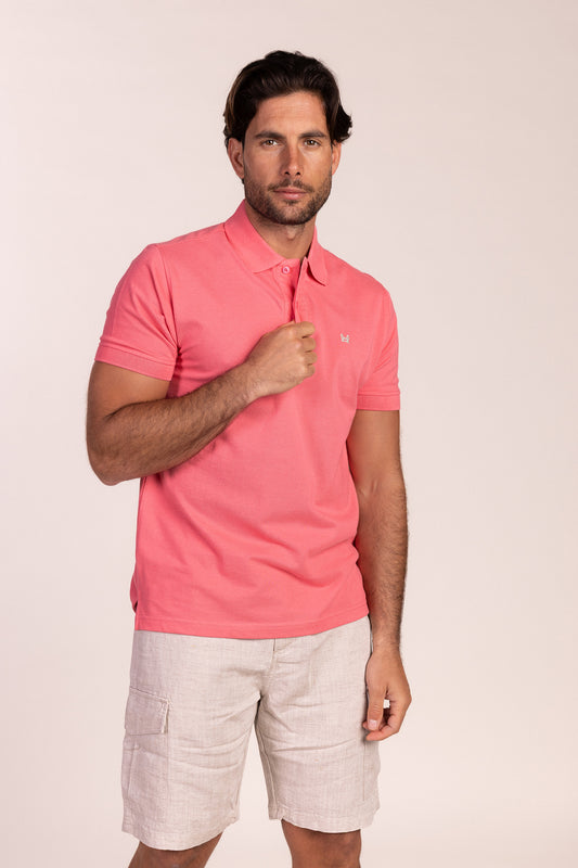Polo Básico Manga Corta Rosa Francés