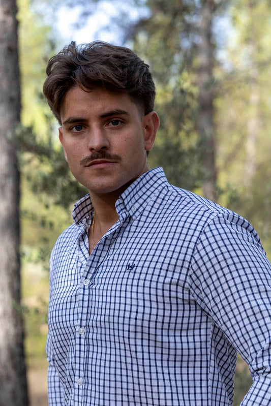 Camisa Cuadros Algodón Azul | Éibar