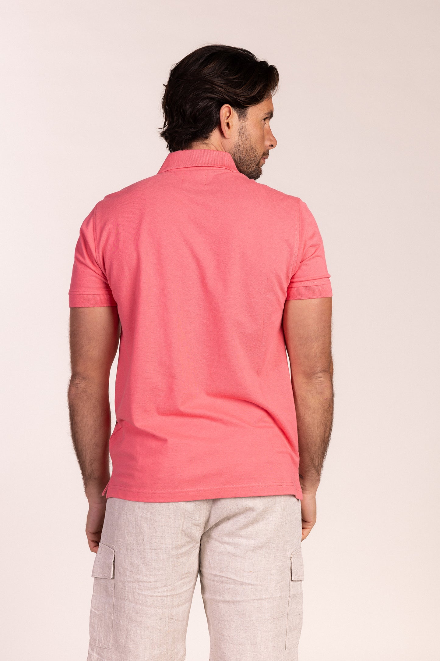 Polo Básico Manga Corta Rosa Francés