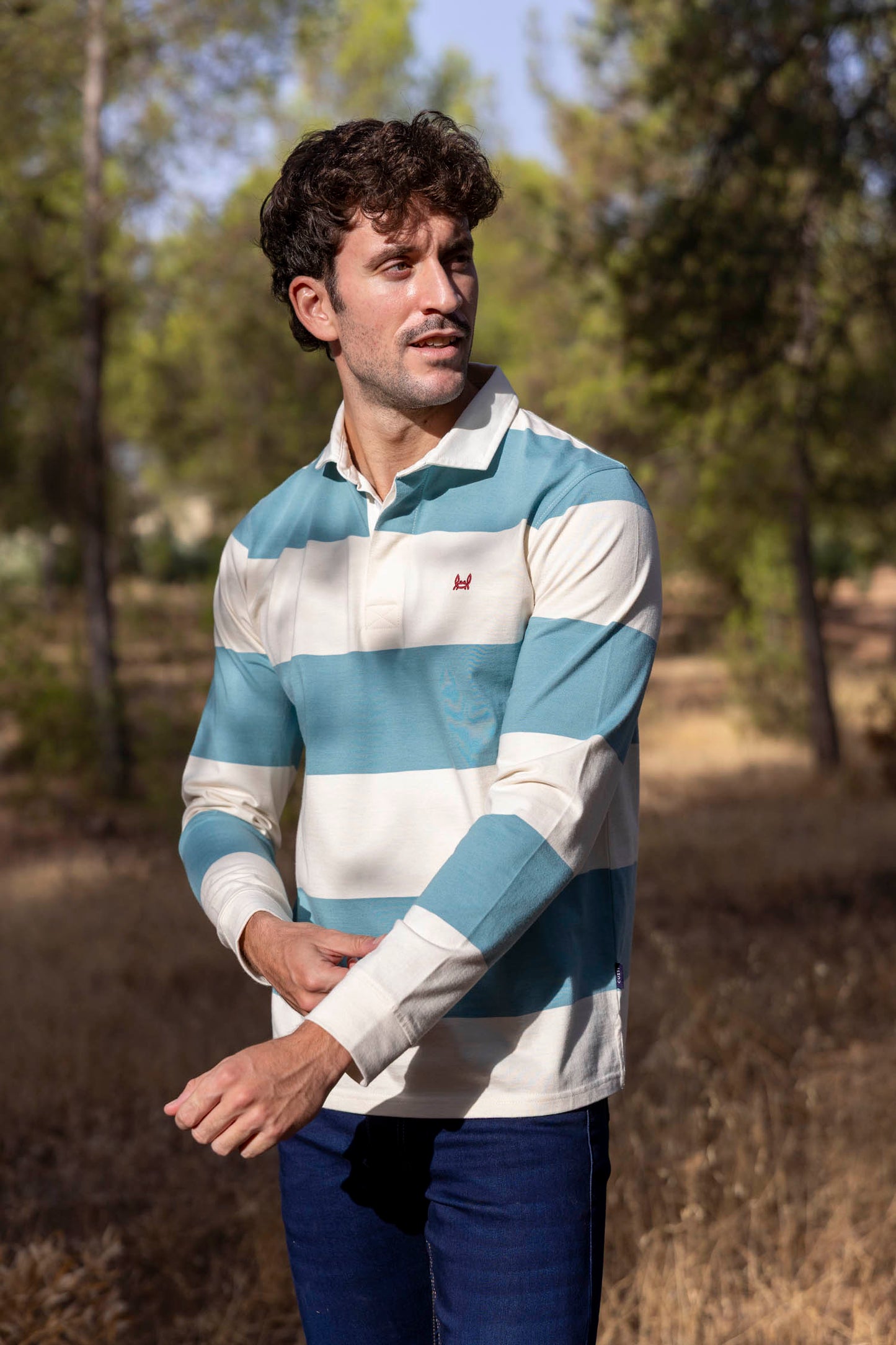 Polo Rugby |  Turquesa & Crema