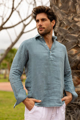 Polera Lino Azul | Ácido
