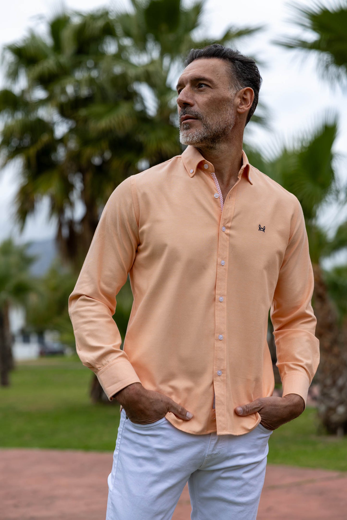 Camisa Lisa Oxford Salmón | Ronda