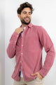 Camisa Piqué Lavada Burdeos Slim Fit