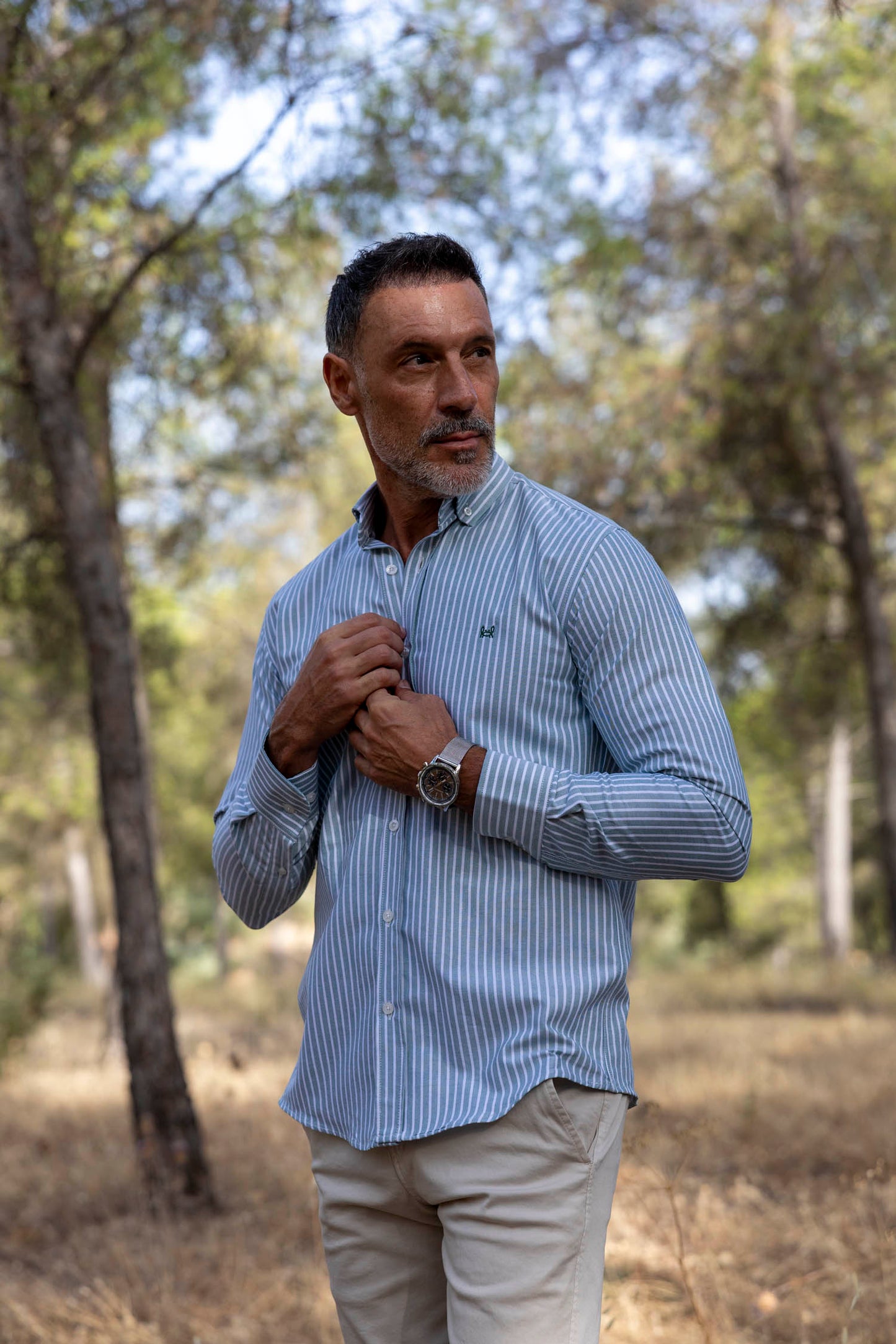 Camisa Rayas Oxford Verde | Sevilla