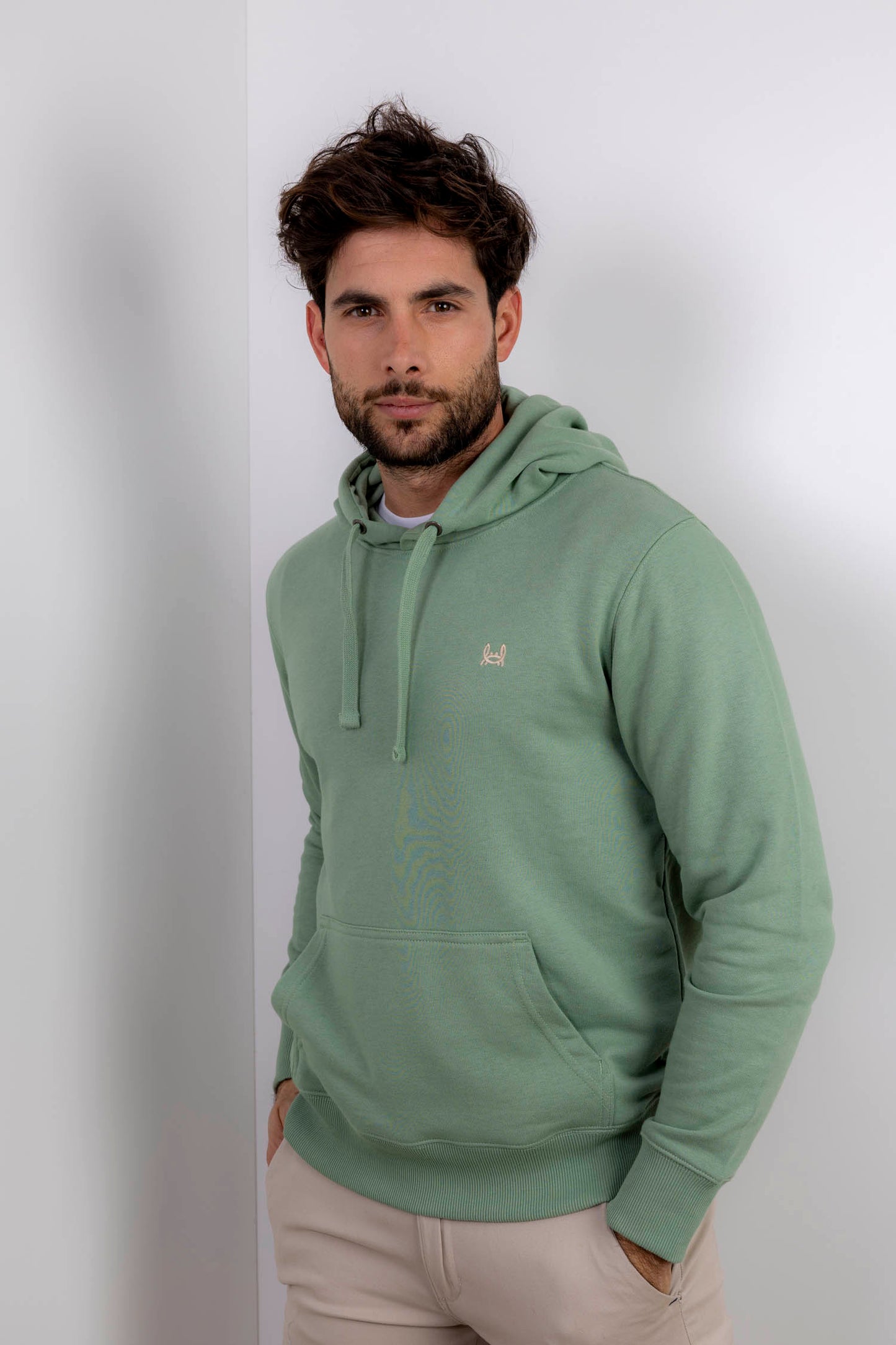 Sudadera Básica Capucha Verde