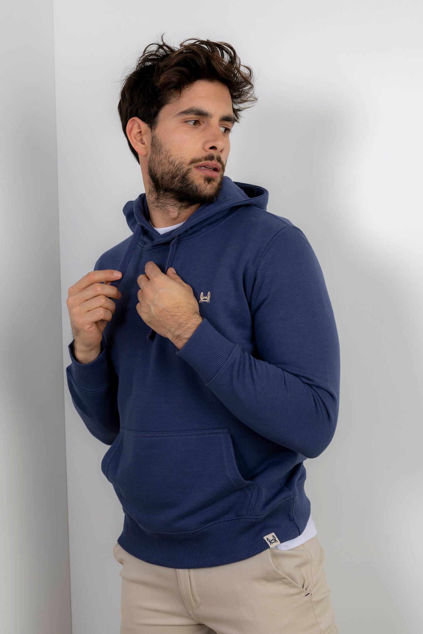 Sudadera Básica Capucha Marino