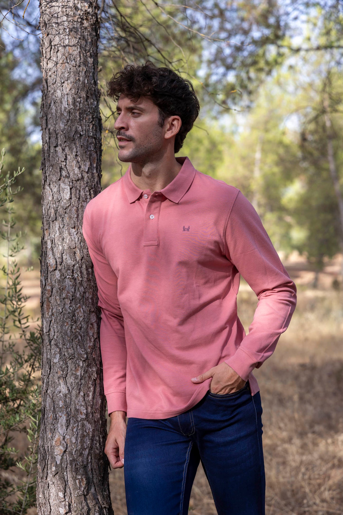 Polo Básico Manga Larga  |  Rosa