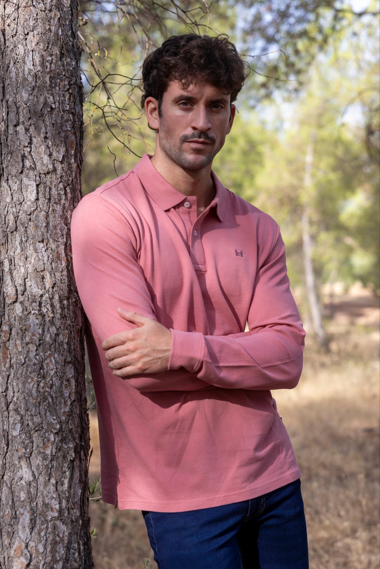 Polo Básico Manga Larga  |  Rosa