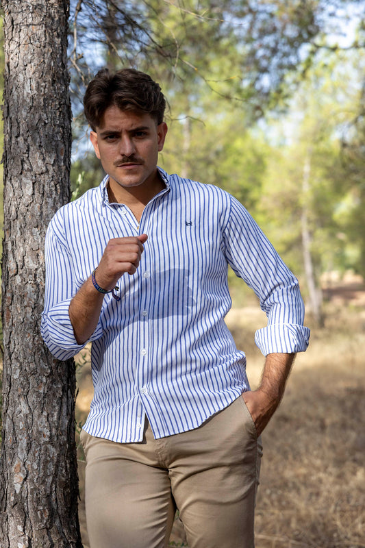 Camisa Rayas Oxford Azul | Málaga