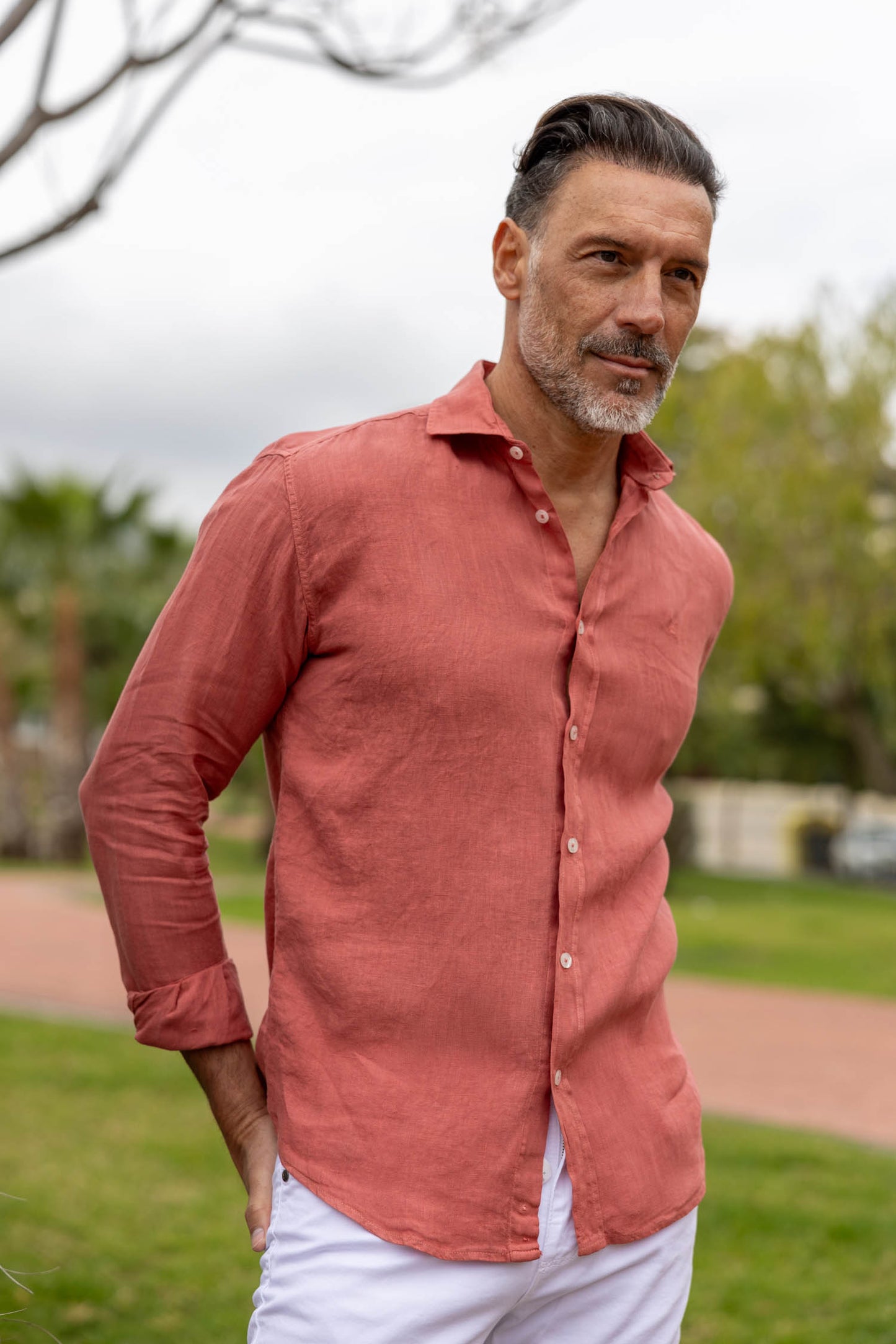 Camisa Lino Cereza | Lanzarote