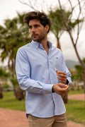 Camisa Lisa Oxford Celeste | Ronda
