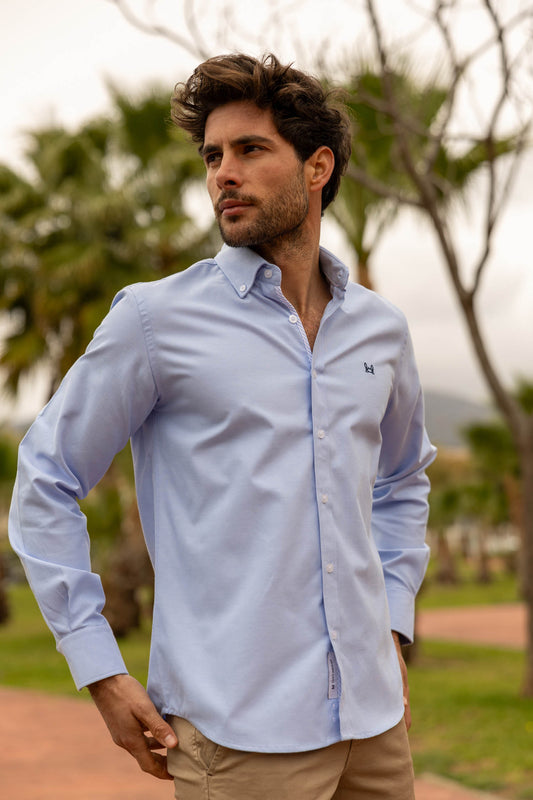 Camisa Lisa Oxford Celeste | Ronda